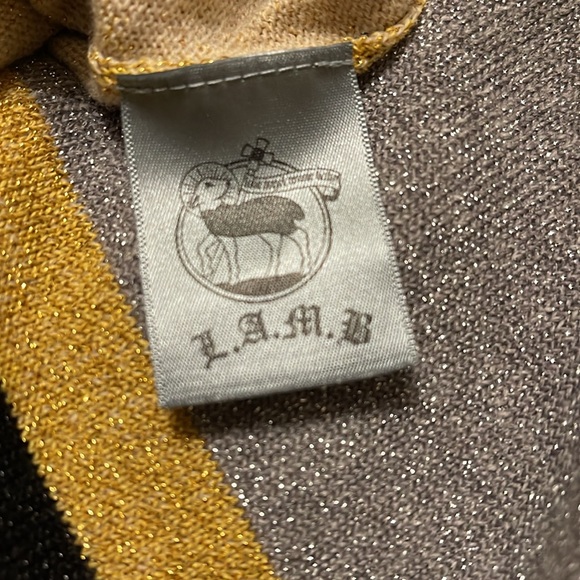 L.A.M.B. Dress Vintage Striped Glitter Tinsel Lamb Wool Dress XL Y2K - Picture 8 of 14